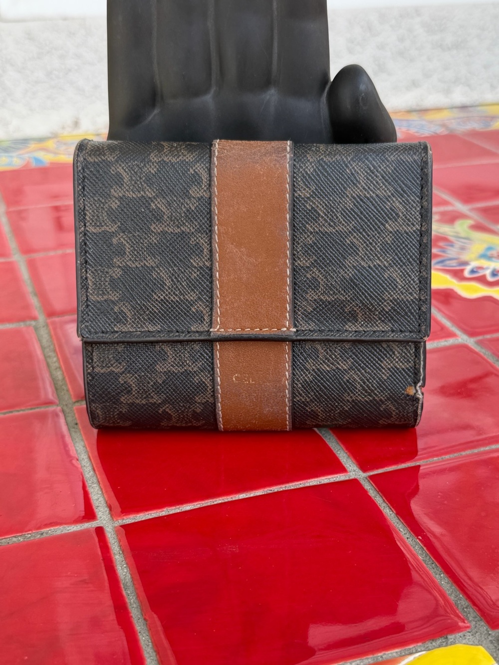 CELINE Macadam PVC Compact Trifold Wallet